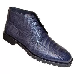 Los Altos Navy All-Over Genuine Crocodile Chukka Ankle Boots ZA2068210
