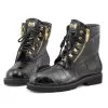 Mauri "Hunter" Black Genuine Alligator / Ostrich Leg Boots 3017/1.