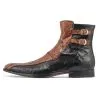 Mauri "Serpent" Black & Gold Genuine Ostrich Leg / Python Boots 3081. 2 Mauri "Serpent" Black & Gold Genuine Ostrich Leg / Python Boots 3081. -Winter Boot Store 308120SIDE