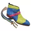 Mauri "Bellini" 4828 Lime Green / Blue / Pink Genuine Alligator Monk Strap Boots. -Winter Boot Store 4828greenblue