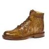 Mauri "Path Finder" 4929 Mustard Genuine Body Alligator / Ostrich Leg Hand-Painted Lace -Up Ankle Boots. 2 Mauri "Path Finder" 4929 Mustard Genuine Body Alligator / Ostrich Leg Hand-Painted Lace -Up Ankle Boots. -Winter Boot Store 4929