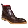 Fennix Italy "COLTON " Chocolate Genuine Alligator / Calf-Skin Leather Ankle Boots. -Winter Boot Store COLTON20Chocolate