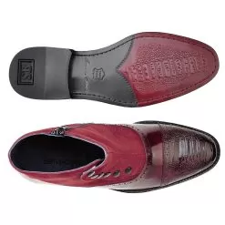 Belvedere "Filipo" Burgundy Genuine Ostrich Boots With Side Zipper 905.