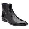 Belvedere "Ivan" Black Genuine Alligator Chelsea Boots. -Winter Boot Store IVANBLK2