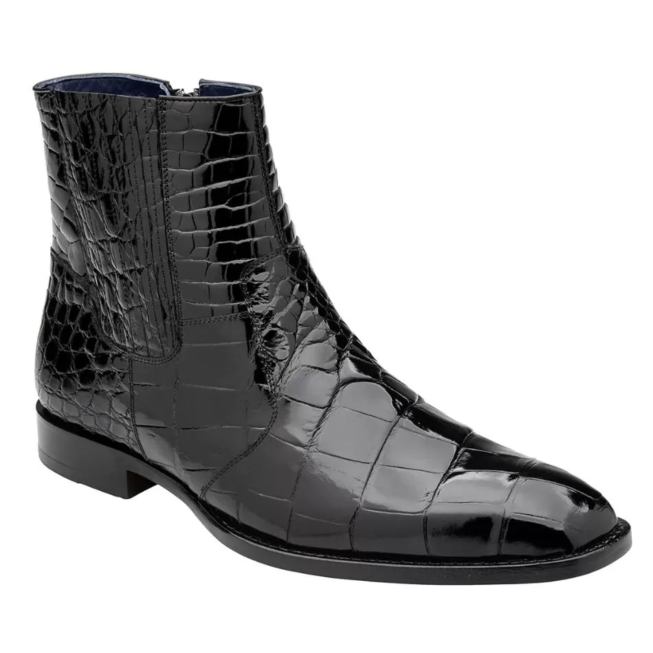 Belvedere "Ivan" Black Genuine Alligator Chelsea Boots. 3 Belvedere "Ivan" Black Genuine Alligator Chelsea Boots.