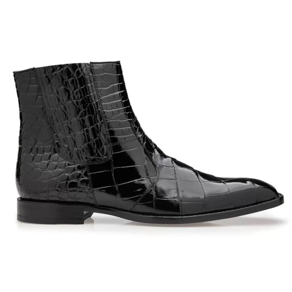 Belvedere "Ivan" Black Genuine Alligator Chelsea Boots. 4 Belvedere "Ivan" Black Genuine Alligator Chelsea Boots. - Image 2