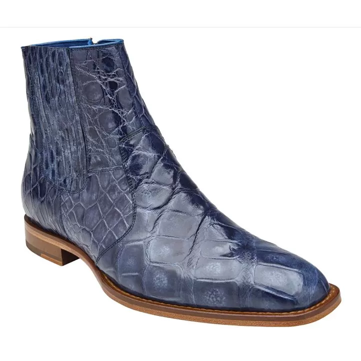 Belvedere "Ivan" Sky Blue Genuine Alligator Chelsea Boots. 3 Belvedere "Ivan" Sky Blue Genuine Alligator Chelsea Boots.