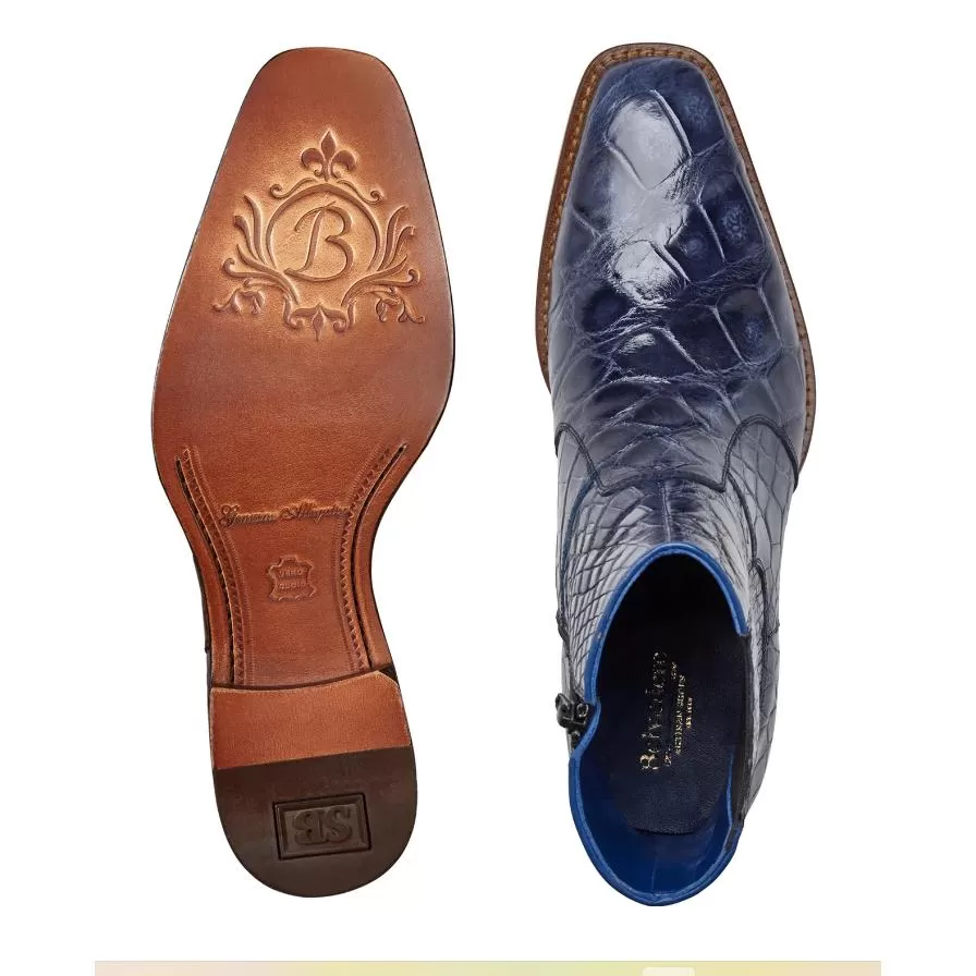 Belvedere "Ivan" Sky Blue Genuine Alligator Chelsea Boots. 5 Belvedere "Ivan" Sky Blue Genuine Alligator Chelsea Boots. - Image 3