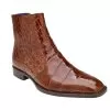 Belvedere "Ivan" Peanut Genuine Alligator Chelsea Boots.