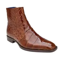 Belvedere "Ivan" Peanut Genuine Alligator Chelsea Boots.