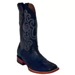 Ferrini 10693-04 Black Genuine Python Leather S-Toe Cowboy Boots.