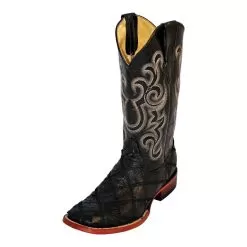 Ferrini 11693-04 Black Genuine Ostrich Patch Boots.