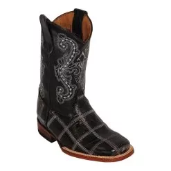 Ferrini Kid's Black Gator Patch Cowboy Boots 70793-04