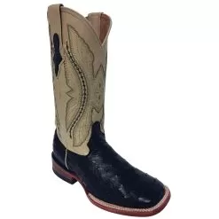 Ferrini Ladies 80193-04 Black / Antique Saddle Genuine Ostrich Cowboy Boots.