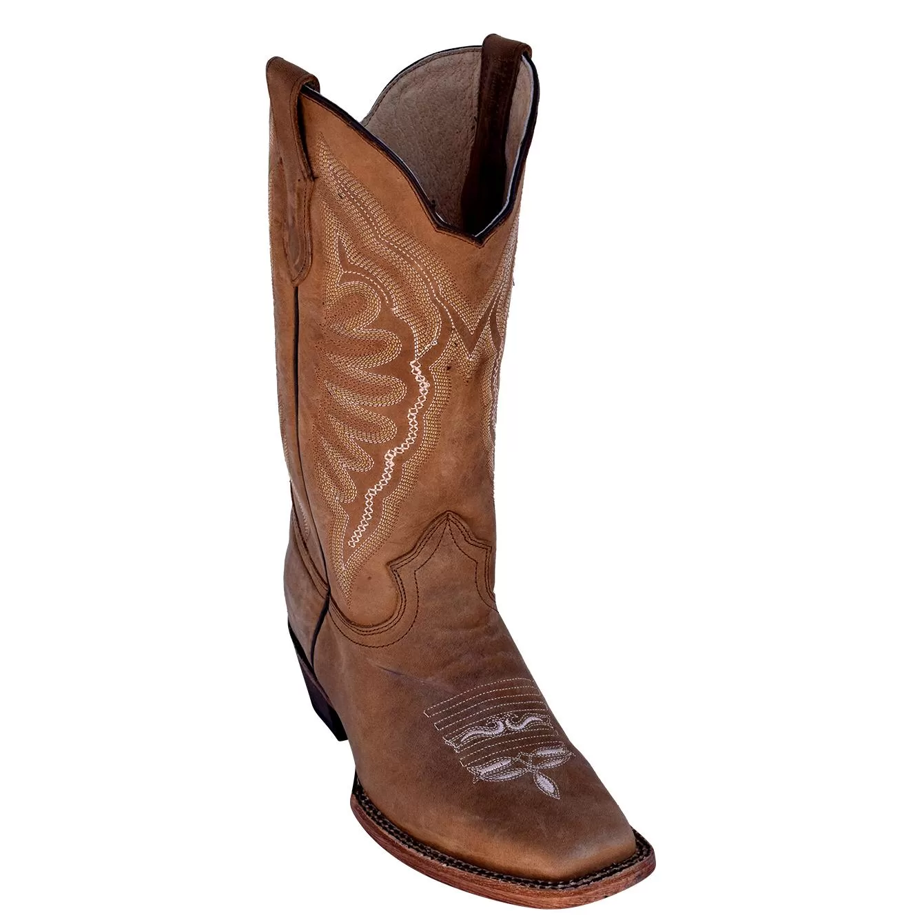 Ferrini Ladies 81071 -10 Brown Genuine Cowhide Leather D-Toe Cowboy Boots. 3 Ferrini Ladies 81071 -10 Brown Genuine Cowhide Leather D-Toe Cowboy Boots.