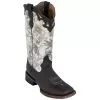 Ferrini Ladies 81093-19 Chocolate / White Floral Genuine Cowhide Leather S-Toe Cowboy Boots.
