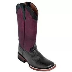 Ferrini Ladies 81893-04 Black / Purple Genuine Cowhide Leather S-Toe Cowboy Boots.