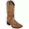 Ferrini Ladies 82193-19 Antique Saddle Genuine Cowhide Leather S-Toe Cowboy Boots. -Winter Boot Store ferrini ladies 82193 19 antique saddle genuine cowhide leather s toe cowboy boots 25086