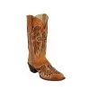 Ferrini Ladies 83093-15 Antique Saddle "Laser Angel Stud" Genuine Leather Design Cowgirl Boots V-Toe -Winter Boot Store ferrini ladies 83093 15 antique saddle laser angel stud genuine leather design cowgirl boots v toe 17522
