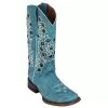 Ferrini Ladies 84093-50 Turquoise Genuine Cowhide Leather S-Toe Cowboy Boots. -Winter Boot Store ferrini ladies 84093 50 turquoise genuine cowhide leather s toe cowboy boots 25104