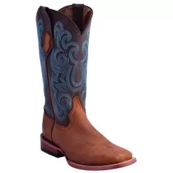 Ferrini Ladies 85193-10 Brown Genuine Cowhide Leather S-Toe Cowboy Boots.