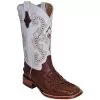 Ferrini Ladies 90493-09 Chocolate / White Caiman Hornback Crocodile Print Boots -Winter Boot Store ferrini ladies 90493 09 chocolate white caiman hornback crocodile print boots 7248
