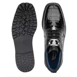Belvedere "Gallardo" Black Genuine Crocodile Tractor Sole Ankle Boots. -Winter Boot Store garaldblk2 02