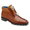 Belvedere "Gallardo" Antique Sport Genuine Crocodile Tractor Sole Ankle Boots.