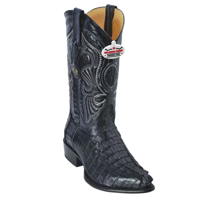 Los Altos Black All-Over Genuine Crocodile Tail J-Toe Cowboy Boots 990105 3 Los Altos Black All-Over Genuine Crocodile Tail J-Toe Cowboy Boots 990105