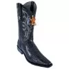 Los Altos Black All-Over Genuine Python Square Toe Cowboy Boots 735705