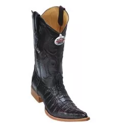 Los Altos Black Cherry All-Over Genuine Crocodile Tail 3X Toe Cowboy Boots 950118