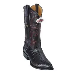 Los Altos Black Cherry All-Over Genuine Crocodile Tail J-Toe Cowboy Boots 990118