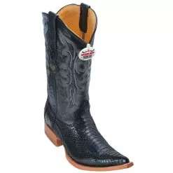 Los Altos Black Genuine All-Over Belly Python 3X Toe Cowboy Boots 955705