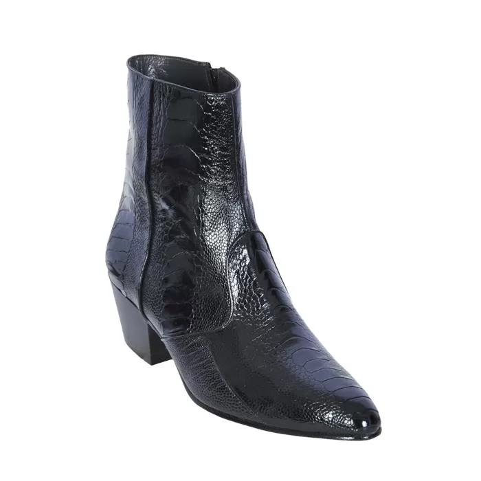 Los Altos Black Genuine All-Over Ostrich Leg Medium Round Toe Ankle Boots 630505 3 Los Altos Black Genuine All-Over Ostrich Leg Medium Round Toe Ankle Boots 630505