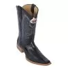 Los Altos Black Genuine All-Over Ostrich Leg Square Toe Cowboy Boots 710505