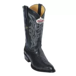 Los Altos Black Genuine All-Over Python J-Toe Cowboy Boots 995705