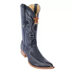 Los Altos Black Genuine Crocodile Tail With Deer 3X Toe Cowboy Boots 952805