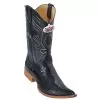 Los Altos Black Genuine Ostrich Leg 3X Toe Cowboy Boots 950505