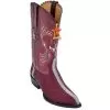 Los Altos Black Genuine Stingray Rowstone Finish J-Toe Cowboy Boots 996006