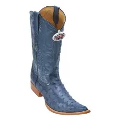 Los Altos Blue Jean Genuine All-Over Ostrich 3X Toe Cowboy Boots 950314