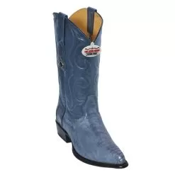 Los Altos Blue Jean Genuine All-Over Ostrich Leg J-Toe Cowboy Boots 990514