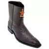 Los Altos Brown All-Over Genuine Ostrich Square Toe Boots 68B0307