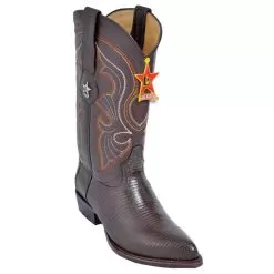 Los Altos Brown Genuine All-Over Lizard J-Toe Cowboy Boots 990607