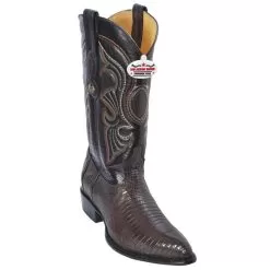 Los Altos Brown Genuine All-Over Lizard Teju J-Toe Cowboy Boots 990707