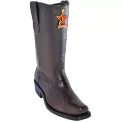 Los Altos Brown Genuine All-Over Ostrich Leg Leather Sole Biker Boots 55C0507