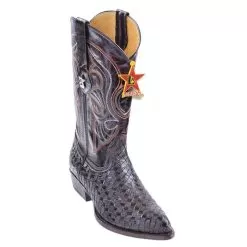 Los Altos Brown Genuine Basket Weave Lizard Teju / Eel J-Toe Cowboy Boots 996107