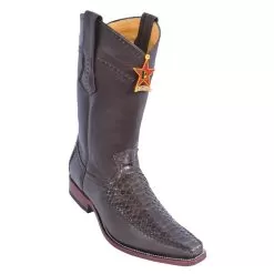 Los Altos Brown Genuine Python Square Toe Cowboy Boots 775707