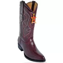 Los Altos Burgundy Genuine All-Over Lizard Skin Medium R-Toe Cowboy Boots 600606