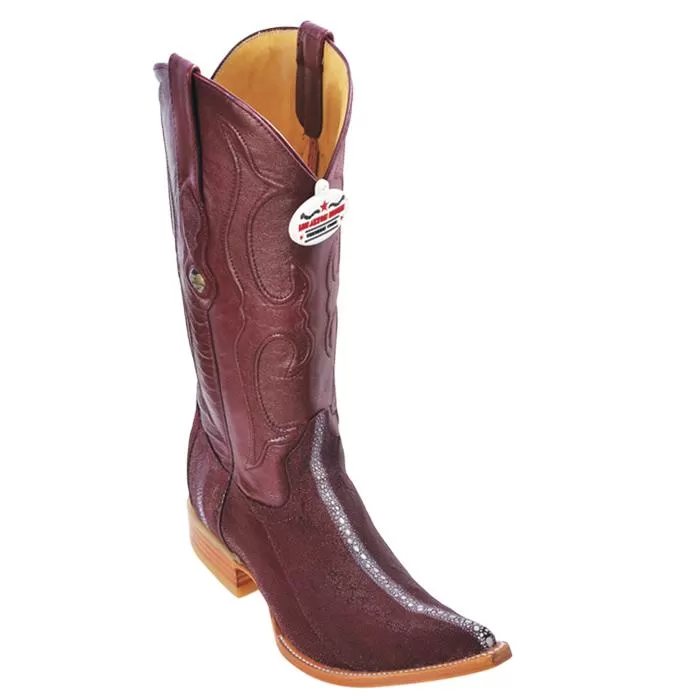 Los Altos Burgundy Genuine Stingray Rowstone 3X Toe Cowboy Boots 951106 3 Los Altos Burgundy Genuine Stingray Rowstone 3X Toe Cowboy Boots 951106