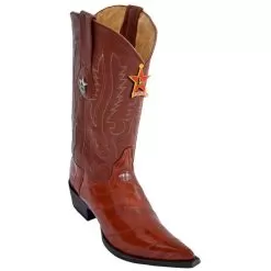 Los Altos Cognac Eel 3X Toe W / Cowboy Heel Boots 95V0803